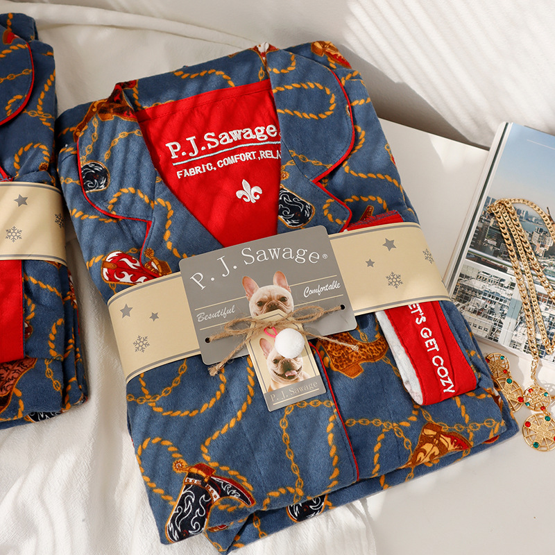 Thickened, Sanded Fabric Long Sleeve Trousers Suit