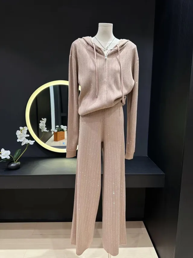 Hooded Cardigan Short Coat Two piece Pants - Shop at LoveMi