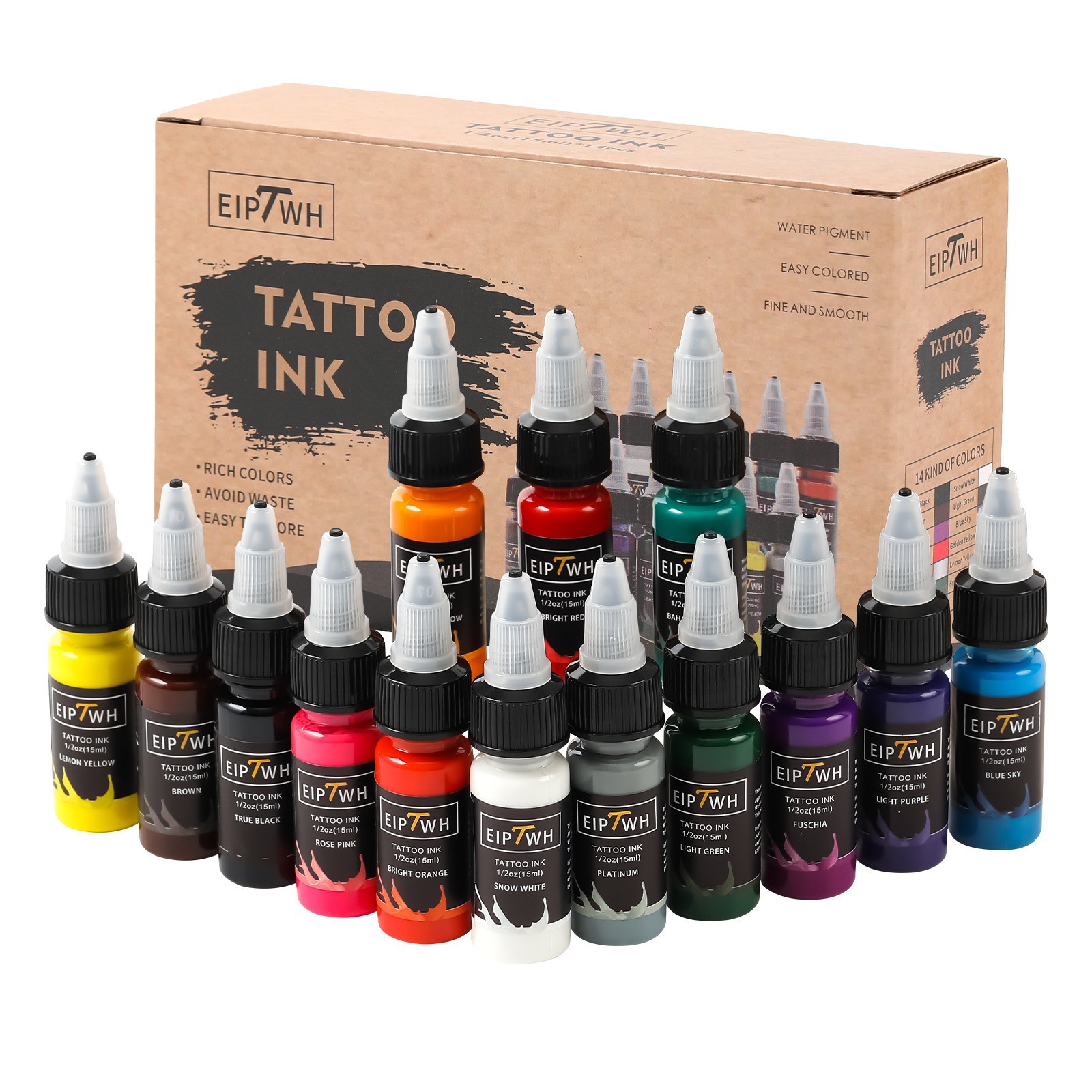 14 Colors Hardcover Tattoo Ink Tattoo Pigment 15ML