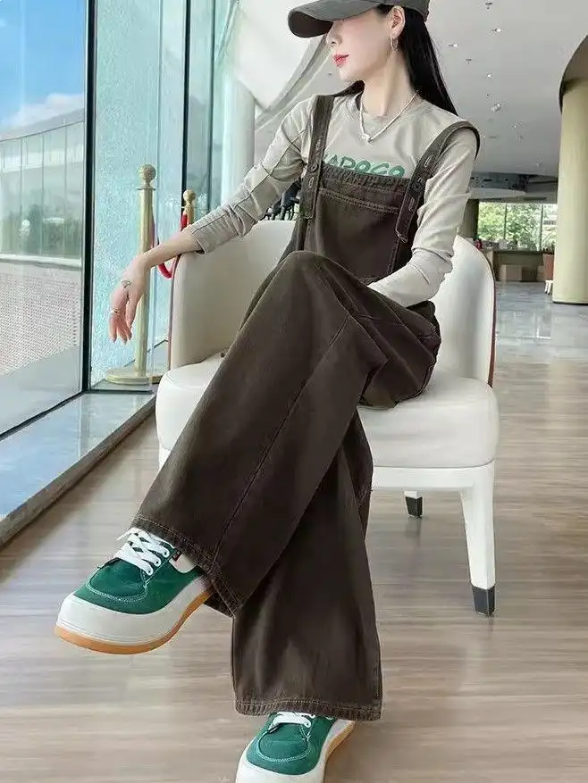 Figure-flattering Vintage Workwear Jumpsuit Pants