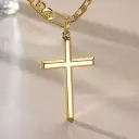 Mens Classic Minimalist Cross Pendant Necklace view 1