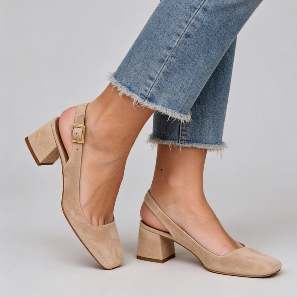 Women's Pointed Toe Slingback High Heels - One Strap Sandals for Large Sizes 40-43 Spring Summer Fashion Footwear
