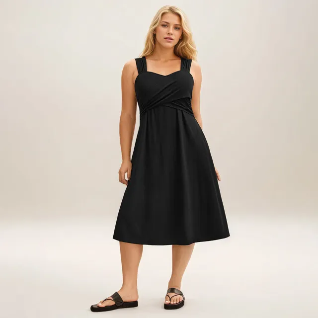 Elegant Fashion All match Casual High Waist Slimming Dress Black - Shop at LoveMi