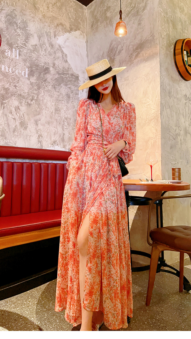 New Dress Autumn And Winter Slit Skirt