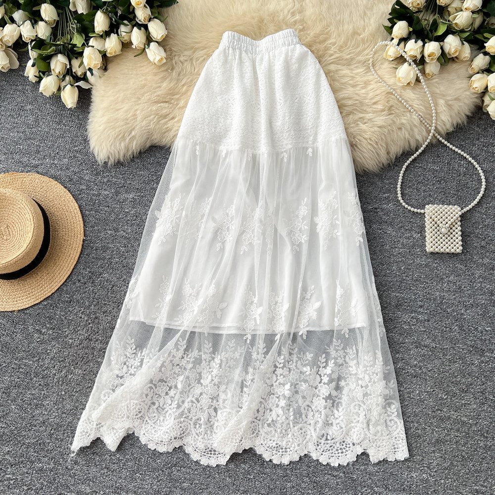 Women's Lace-Patchwork A-Line Skirt Image 9