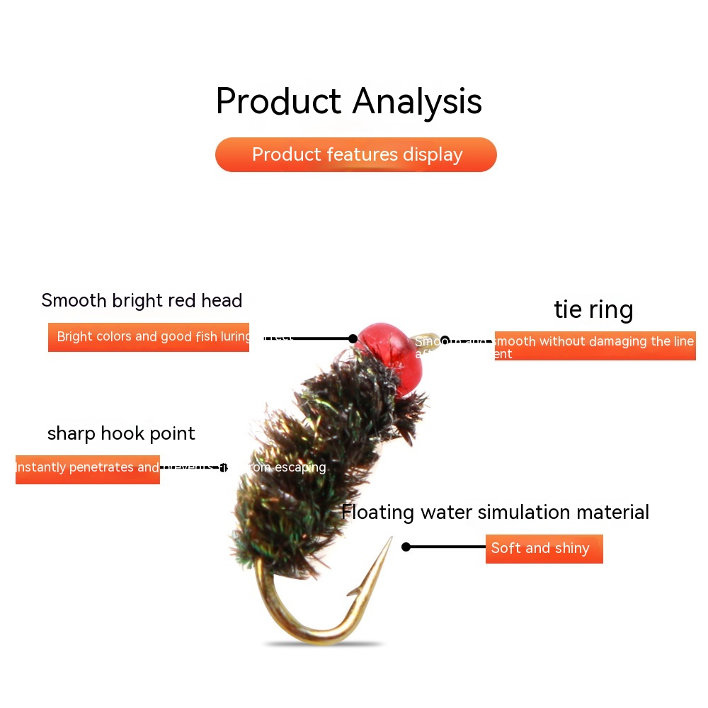 Hair Hook Worm Hook With White Mouth Bait