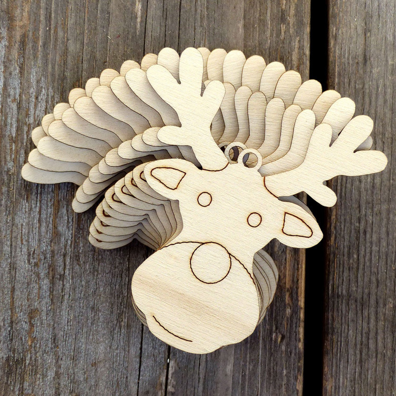 10-Piece Wooden Christmas Ornament Set For Holiday Decorations