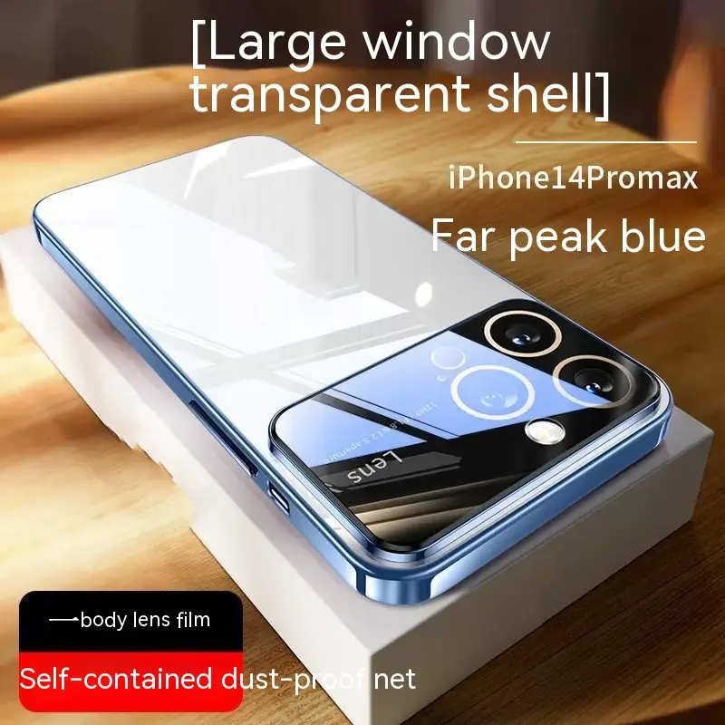 High-grade Large Window Phone Case Electroplated Transparent Soft Shell