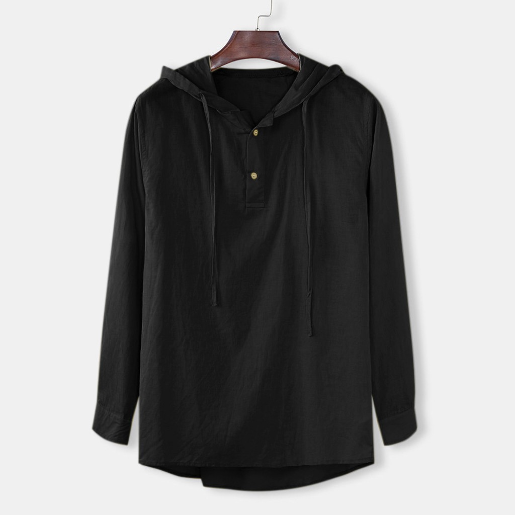 Title 13, Solid color hooded long sleeve shirt