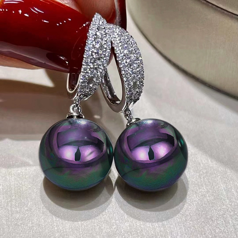 Magical Black Fashion Design Earrings With Zircon