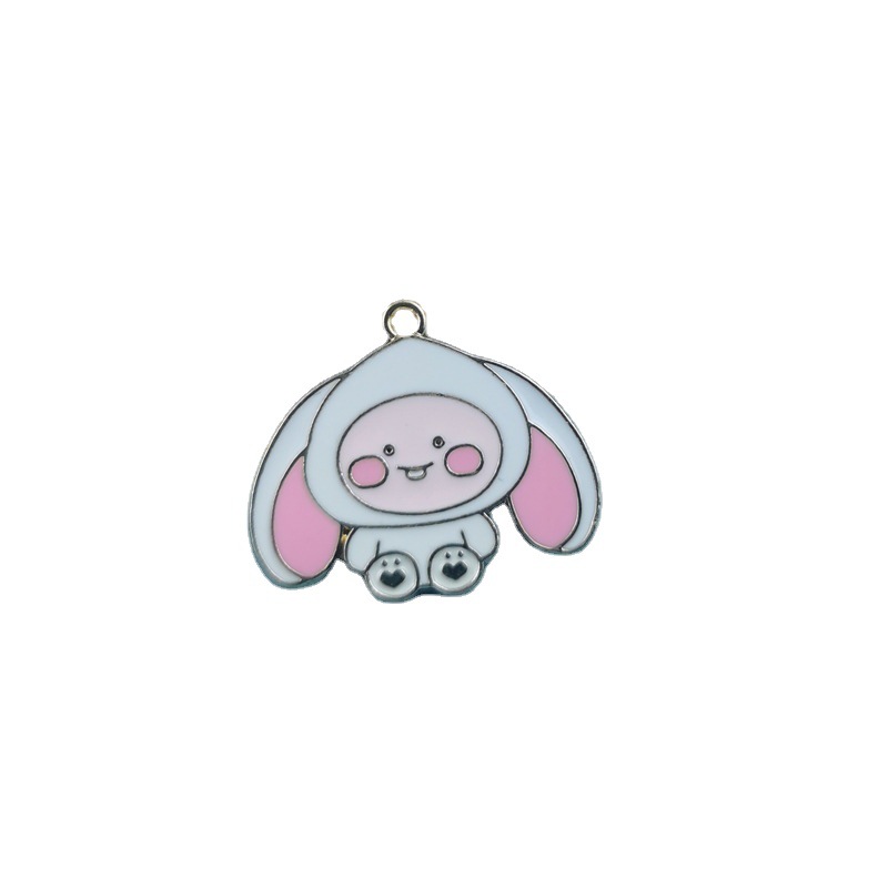 DIY Accessories Cartoon Balloon Dog Rabbit Alloy Dripping Oil Pendant Cute Necklace Bracelet Pendant Key Chain