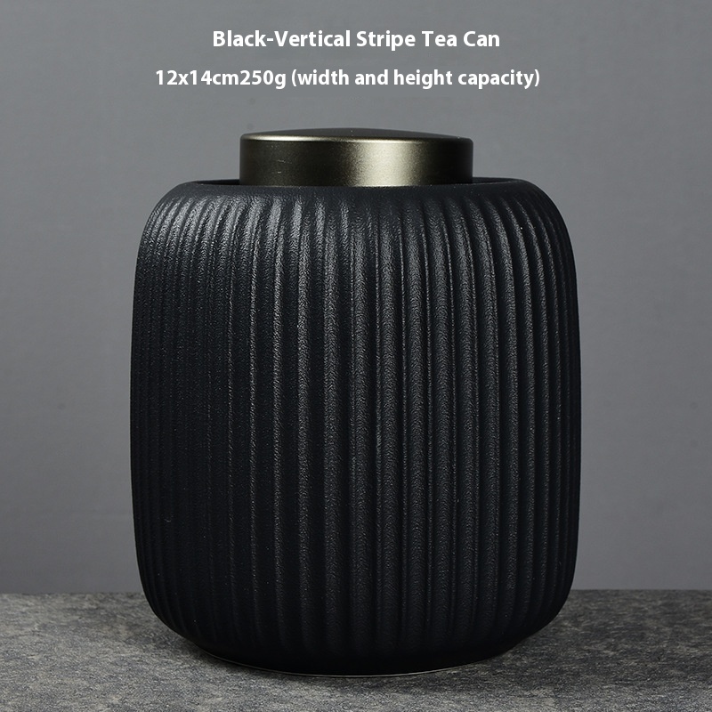 Striped Tea Pot Zen Black