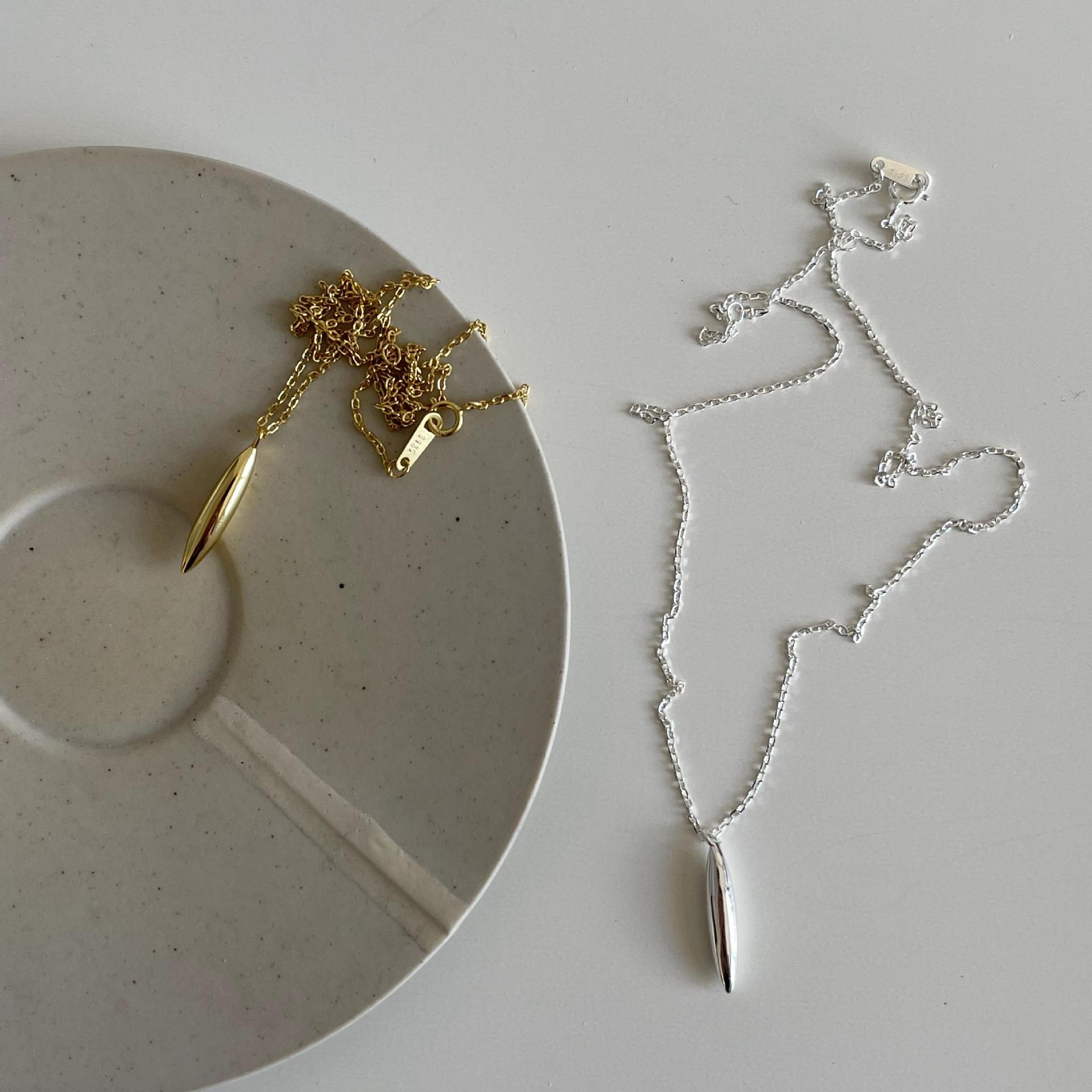 Sterling Silver Necklace Double Pointed Women's Accessories Ornament Simple Personality Hundred