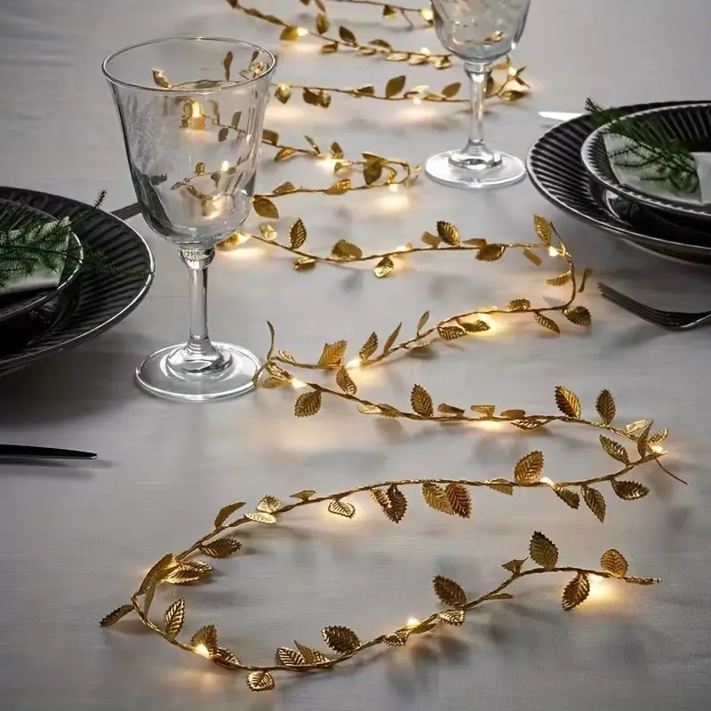 Led Simulation Gold And Silver Color Leaves