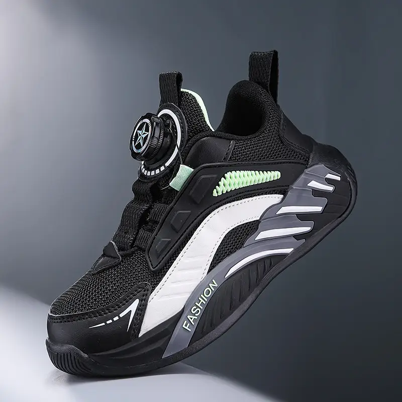 New Autumn Non-Slip Soft-Soled Running Sneakers With Rotating Buckles For Older And Teenage Kids