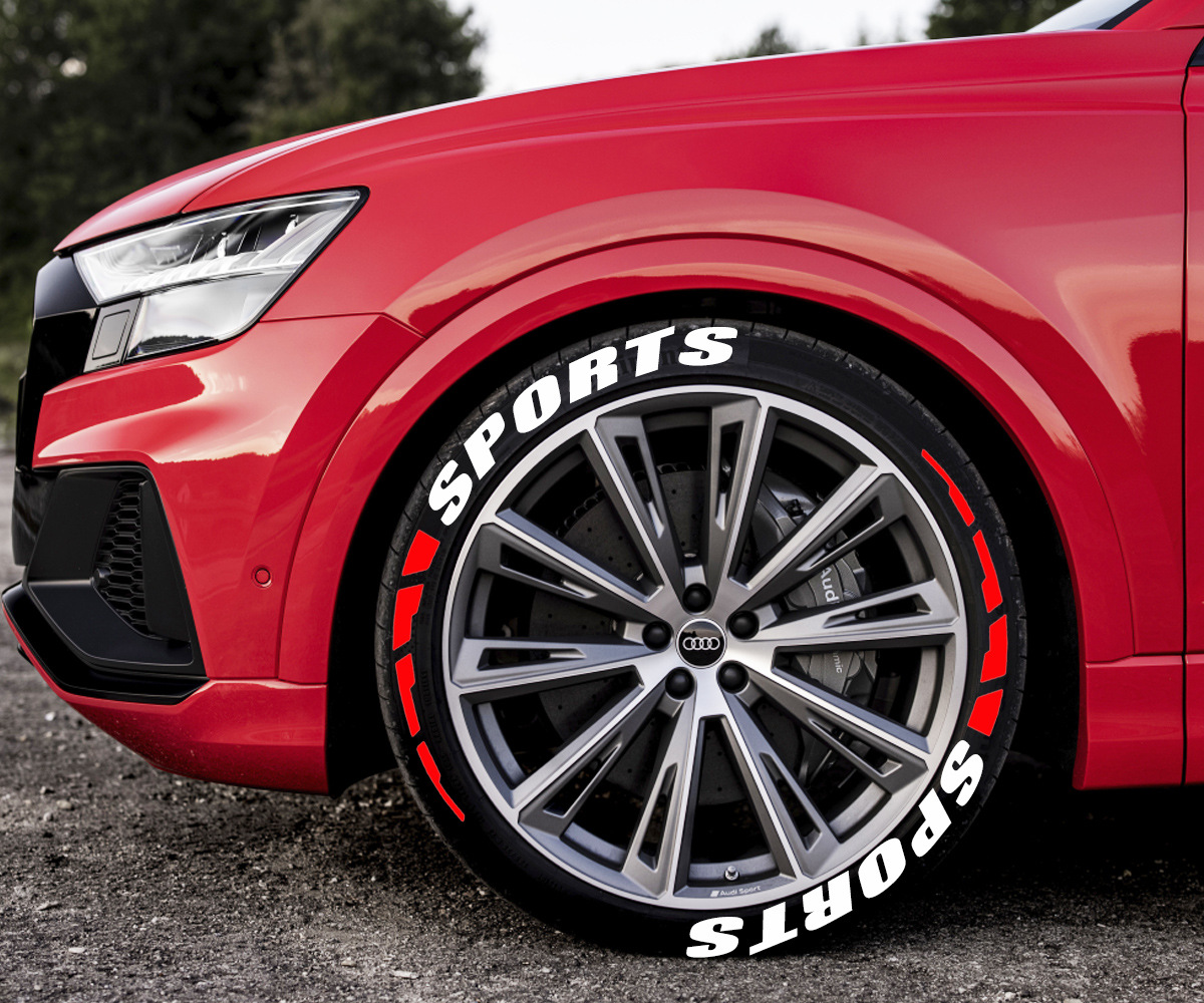 SPORTS Car Motorcycle Tire Letter Sticker Pvc Rubber Material Style Car Modification Wheel — foto 7