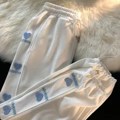 High Waist Wide Leg Loose Ankle-tied Long Pants - White In Thin Section - View 1