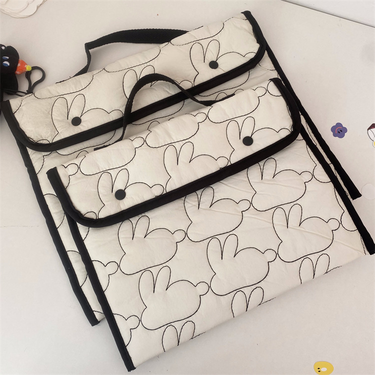 Embroidered Rabbit Pattern Portable Tablet Storage Bag - Image 7