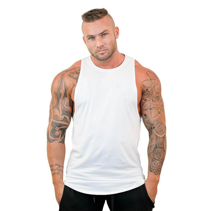 Title 19, Blank Cotton Waistcoat Loose Bodybuilding Fitne...