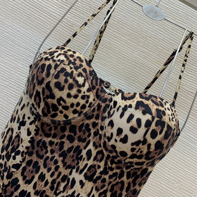 Leopard-print Strappy Spicy Girl Swimsuit For Women