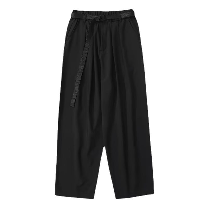 Japanese-style Retro Solid Color Straight Drooping Suit Pants Men