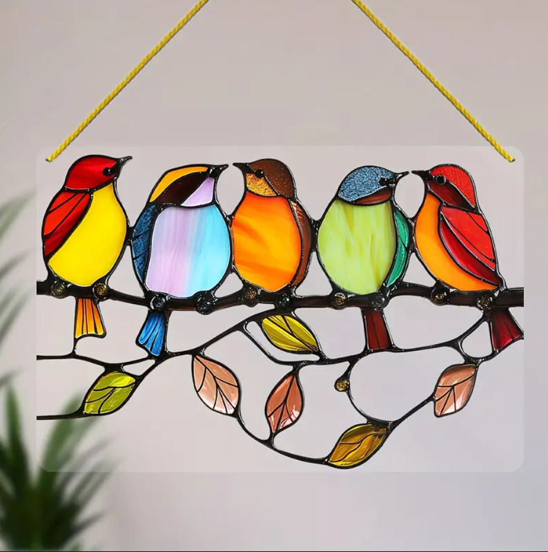 Title 7, Platte kleur vogel acryl wandhanger Verfraai uw...