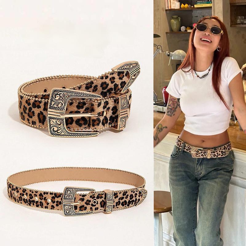 Womens Leopard-Print Versatile Sassy Waist Belt
