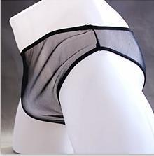 Men's Stretch Thin And Transparent Mesh Panties Briefs Black - Shop at LoveMi