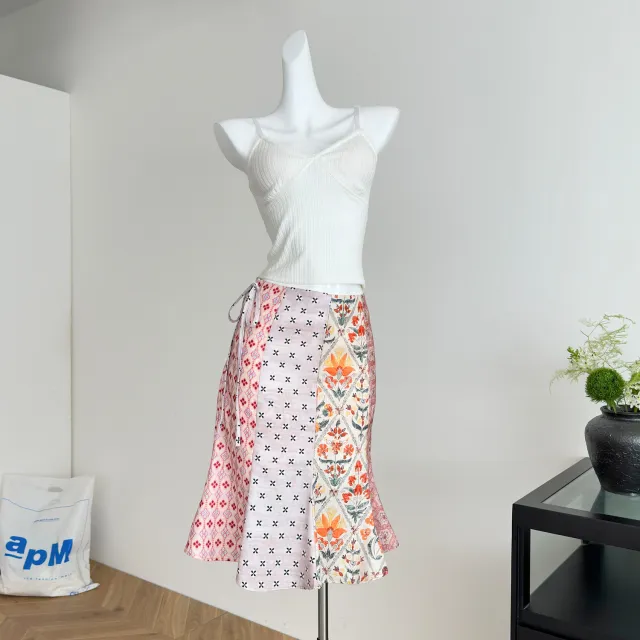 Tulip shaped Skirt Vacation Style Micro Fishtail Midi Skirt Light Pink - Shop at LoveMi