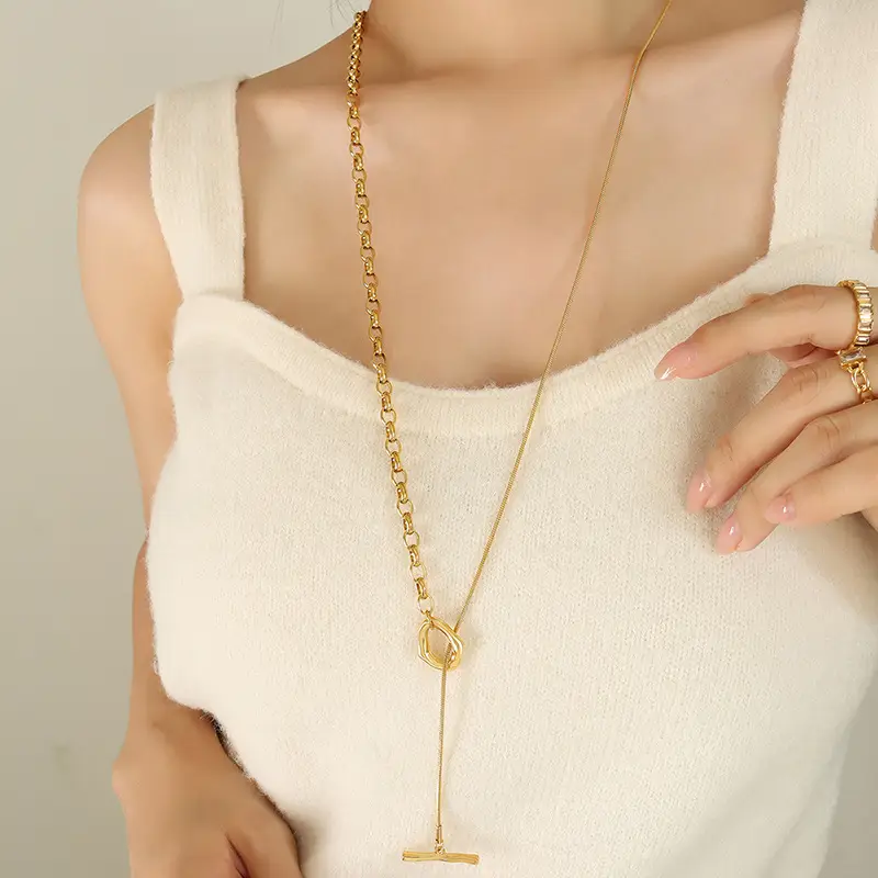 Women's Fashion OT Buckle Adjustable Length Chain