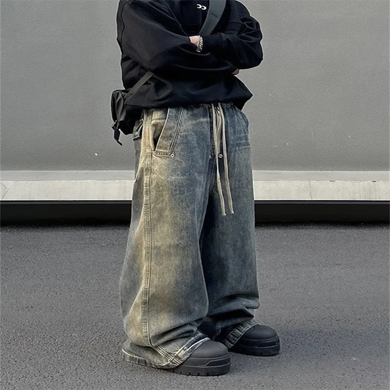 Retro Washed Gradient Jeans for Men