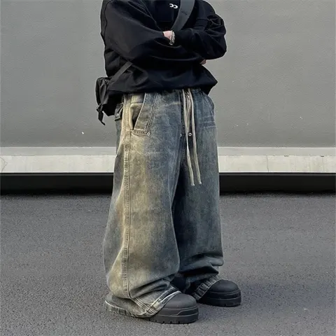 Retro Washed Gradient Jeans for Men