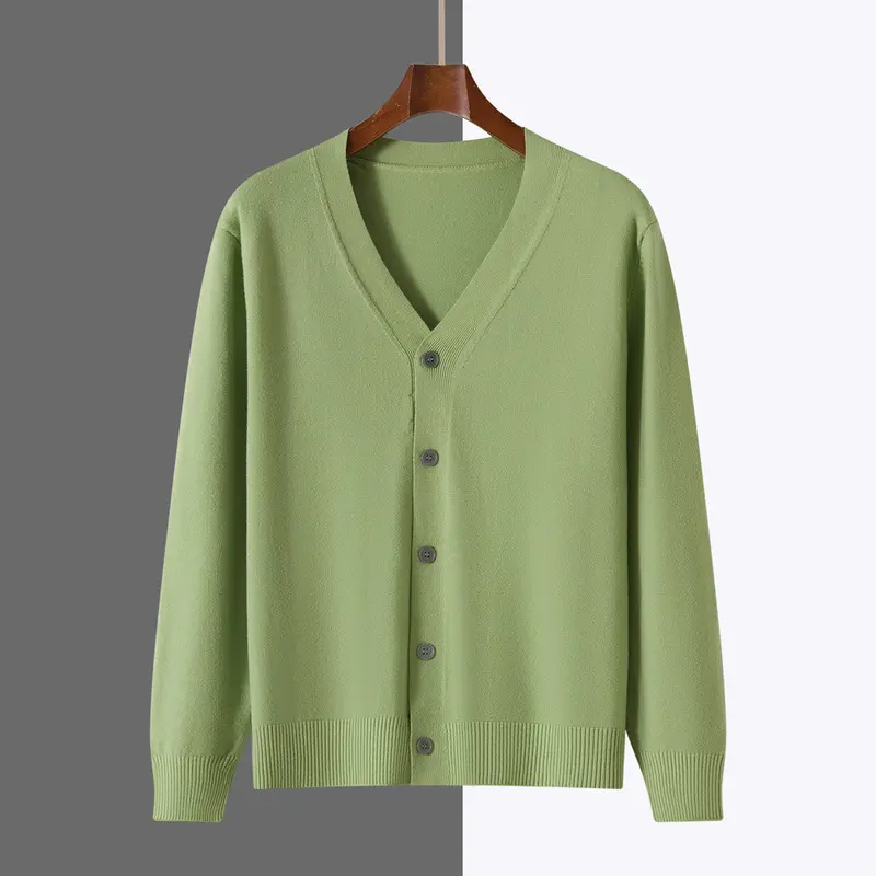 V-neck Knitted Cardigan Coat Men's Andy Velvet