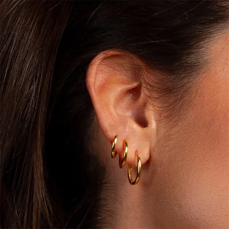 European And American Stainless Steel Hoop Earrings