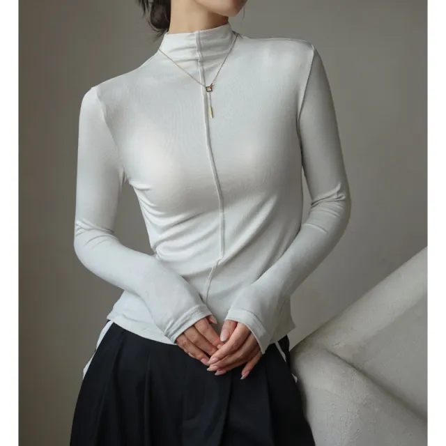 Base Clothing Autumn And Winter Modal Half Turtleneck Women Red - Shop at LoveMi