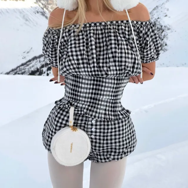 Spring And Summer Bud shaped Pants Fashion Suit Advanced Lt2580 Black And White - Shop at LoveMi