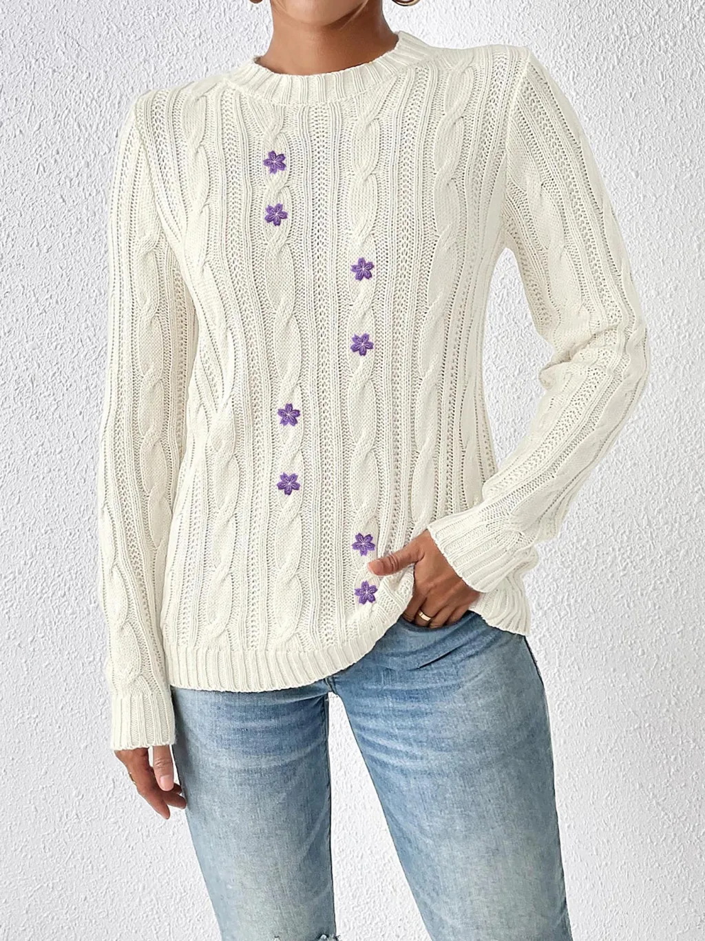 Women's Winter Round Neck Pullover Bottoming - White