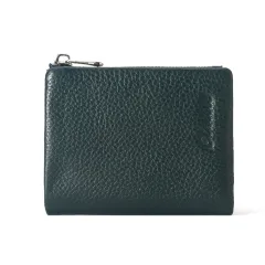 Leather Wallet Lychee Pattern Women's Short - Green - View 1