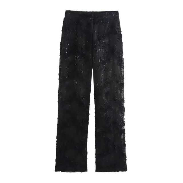 Women's Clothing Sequin Translucent Blazer Trousers Trousers S - Shop at LoveMi