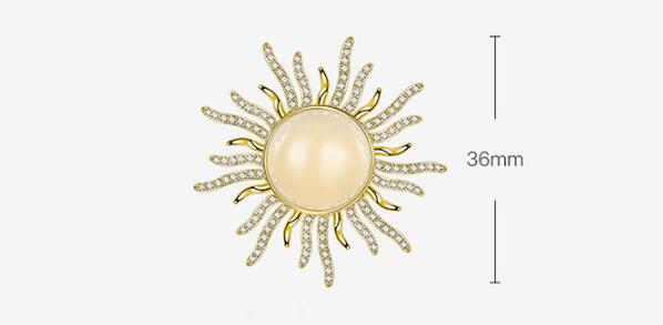 Title 1, Diamond Opal Sun Collar Pin Blendschutz Brosche...