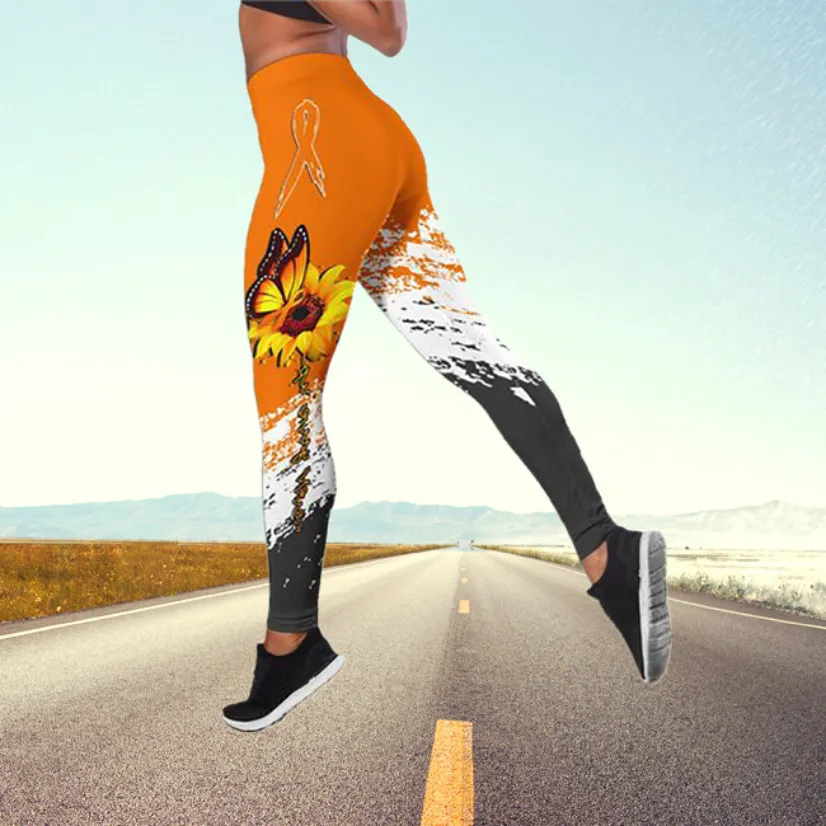Autumn Butterfly High Waist Yoga Pants Plus Size - 5 Style-S