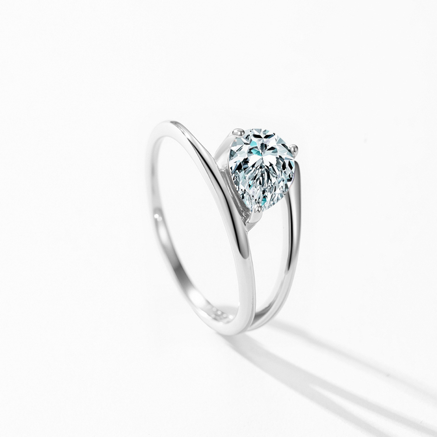 Sterling Silver Water Drop Ring