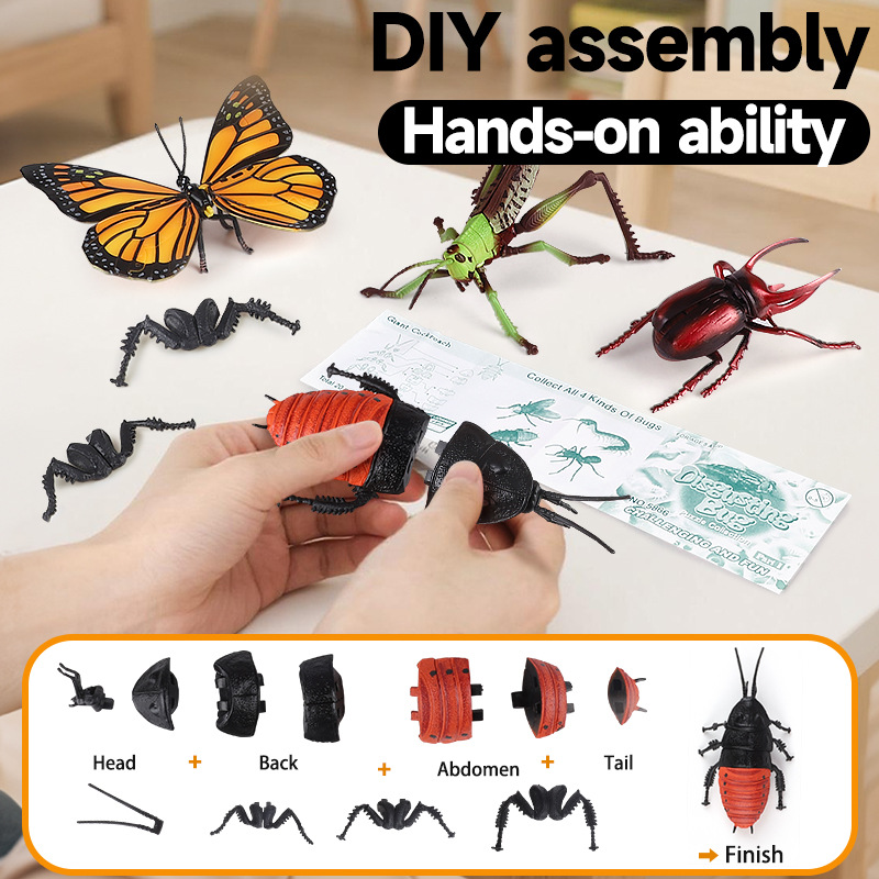 Assembled Educational Puzzle Toy For Kids Simulated Insect And Animal Models For Disassembly And Reassembl