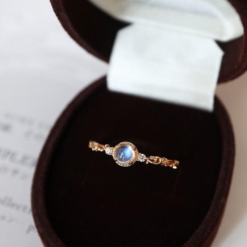 Niche Fairy Moonstone Ring Female Fashion