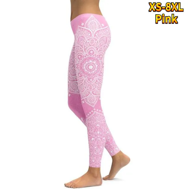 3D Printing High Waist Sexy Hip Yoga Pants Pink - Shop at LoveMi