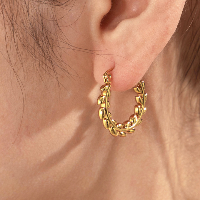 Stainless Steel High-grade Light Luxury Wheat Earrings