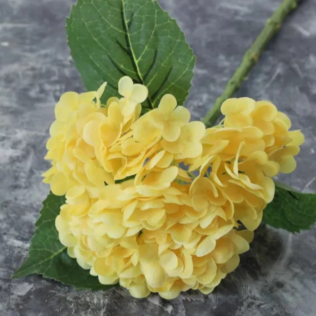 Moisturizing Hydrangea Artificial Flower Bouquet Living Room Decoration Fake Flower Yellow - Shop at LoveMi