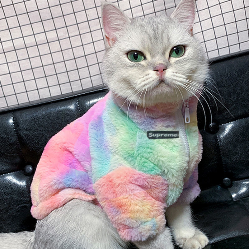 Rainbow Color Furry Coat