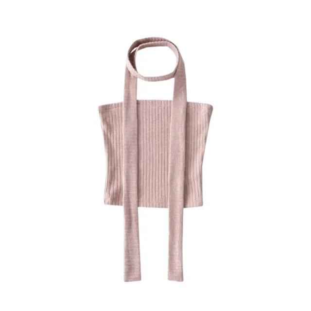 Spring Strapless Vest Women's Outer Wear Scarf Top Pink - Shop at LoveMi