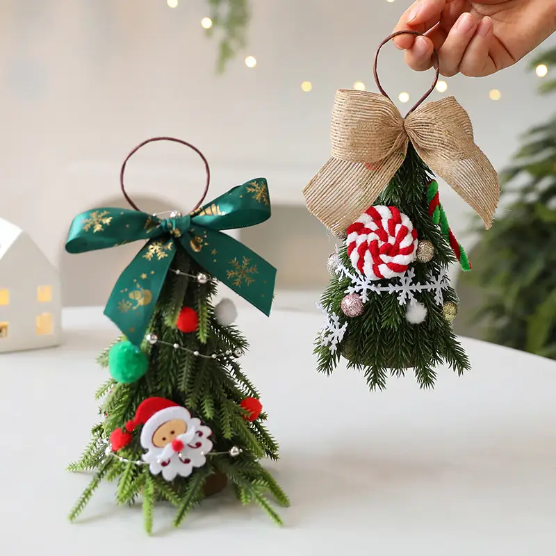 Mini Christmas Tree Ornaments Diy Christmas Decorations Home Bedroom Party Decorations Desktop Children New Year Christmas Gift